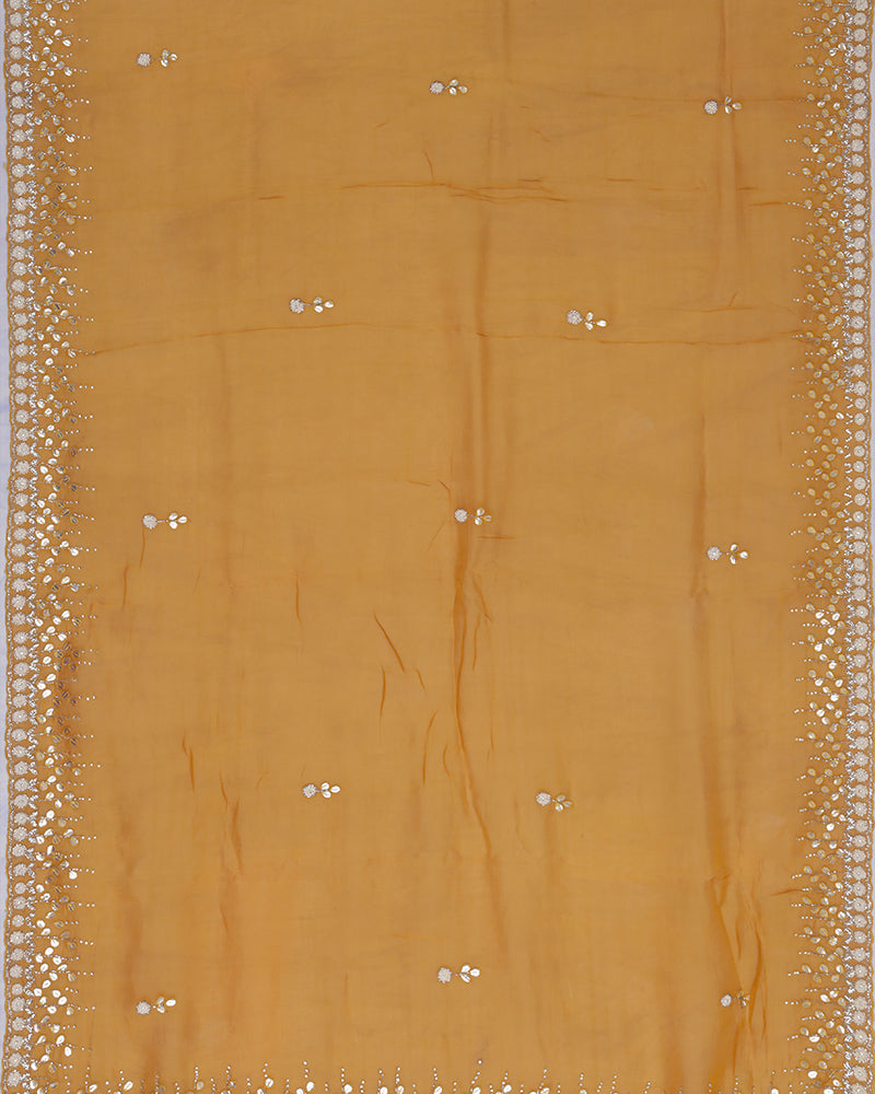Orange organza saree - PattuCheeralu