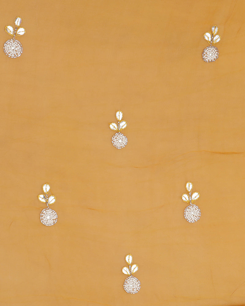 Orange organza saree - PattuCheeralu