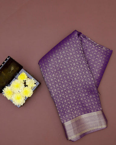 Purple Crepe Silk Saree - PattuCheeralu