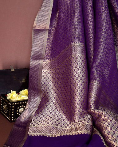 Purple Crepe Silk Saree - PattuCheeralu