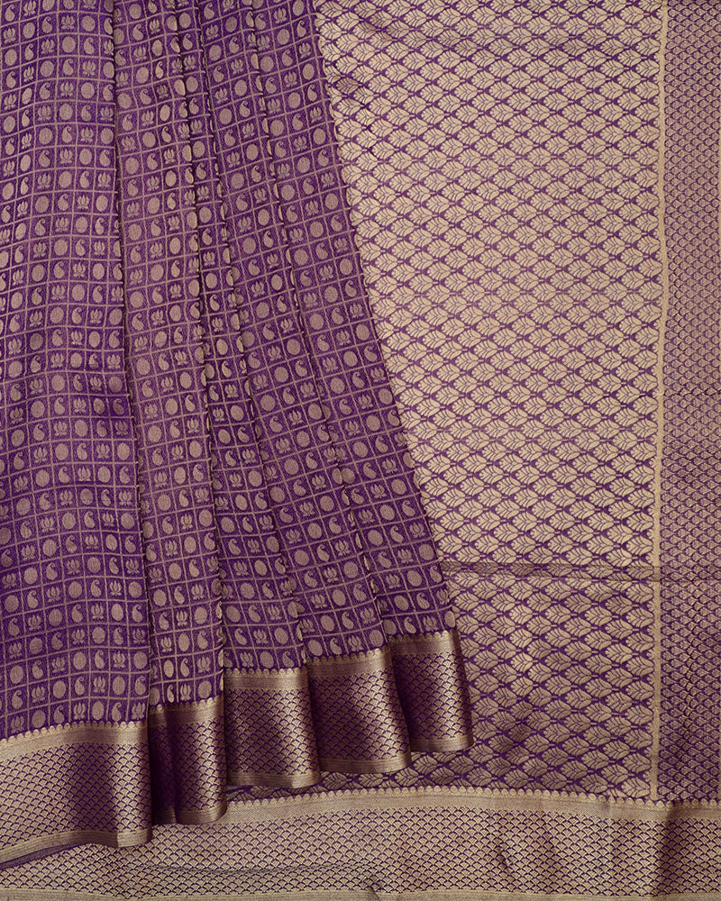 Purple Crepe Silk Saree - PattuCheeralu