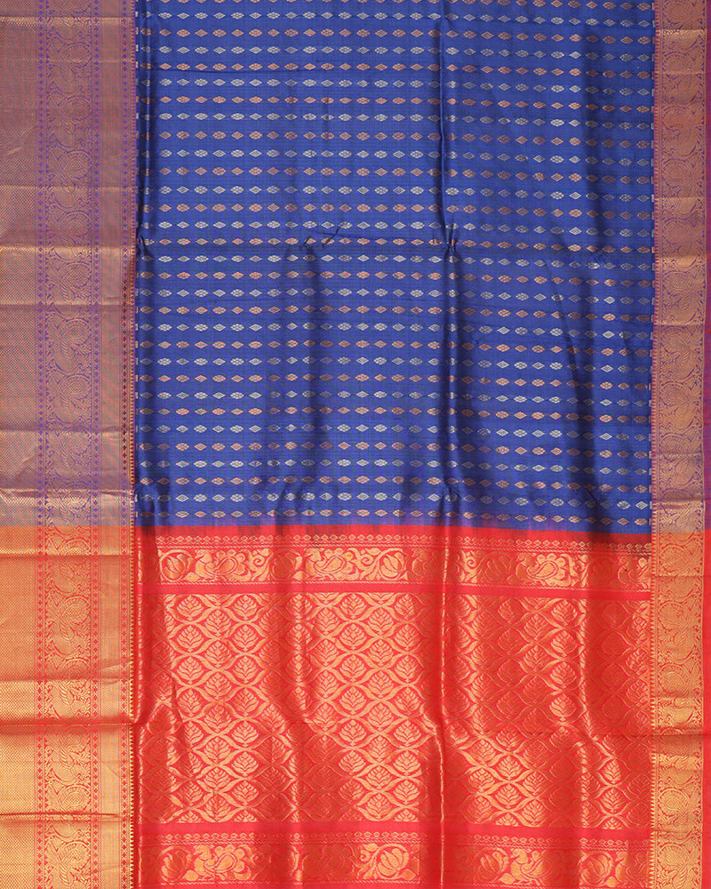 Blue kanjivaram silk saree - PattuCheeralu