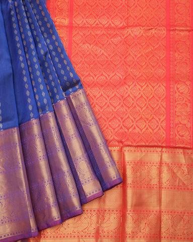 Blue kanjivaram silk saree - PattuCheeralu