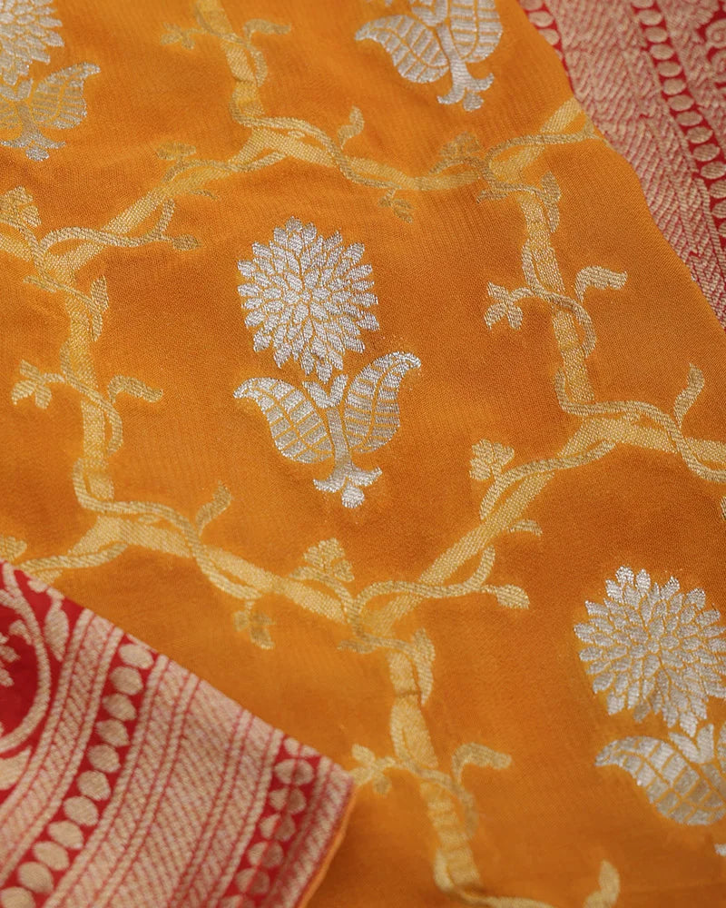 Yellow Banarasi Georgette Saree - PattuCheeralu