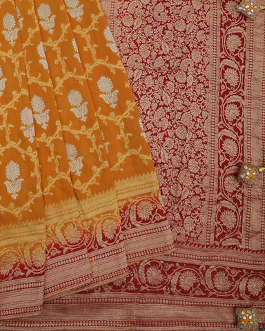 Yellow Banarasi Georgette Saree - PattuCheeralu