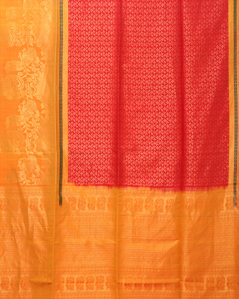 Crimson Red Soft Silk Saree - PattuCheeralu