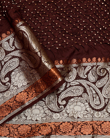 Yellow bandhani silk saree - PattuCheeralu