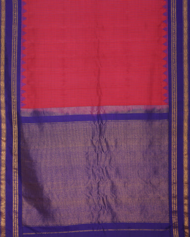 Red color Gadwal Silk Saree - PattuCheeralu