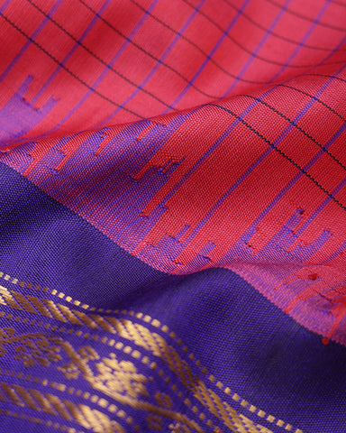 Red color Gadwal Silk Saree - PattuCheeralu