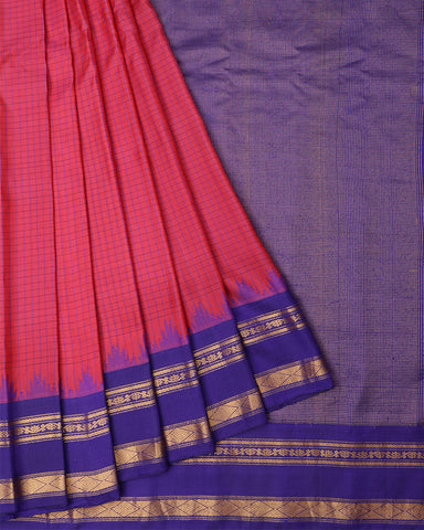Red color Gadwal Silk Saree - PattuCheeralu
