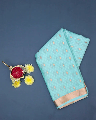 Sea Green Mysore Silk Saree - PattuCheeralu