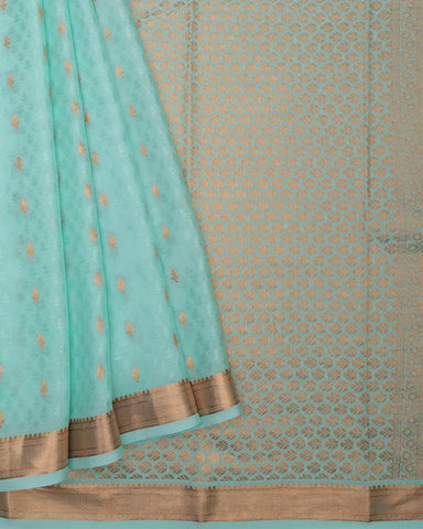 Sea Green Mysore Silk Saree - PattuCheeralu
