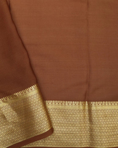 Cocoa Brown Mysore Silk Saree - PattuCheeralu