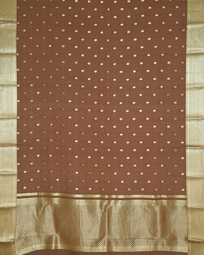 Cocoa Brown Mysore Silk Saree - PattuCheeralu