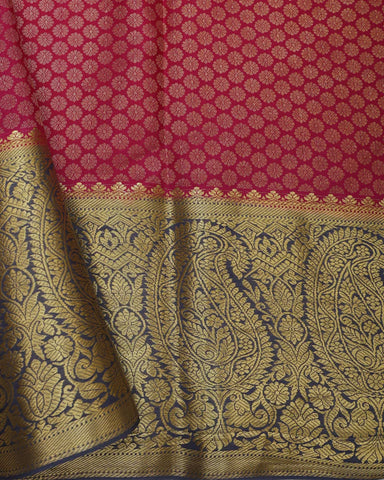 Dark Blue Mysore Silk Saree - PattuCheeralu
