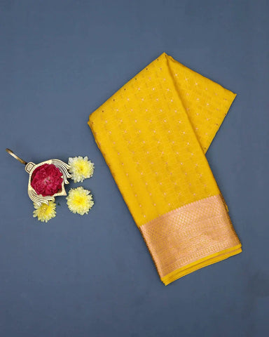 Yellow Color Mysore Silk Saree - PattuCheeralu