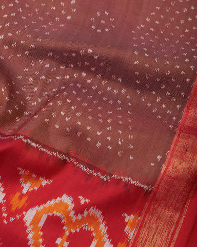 Brown Patola Silk Saree - PattuCheeralu
