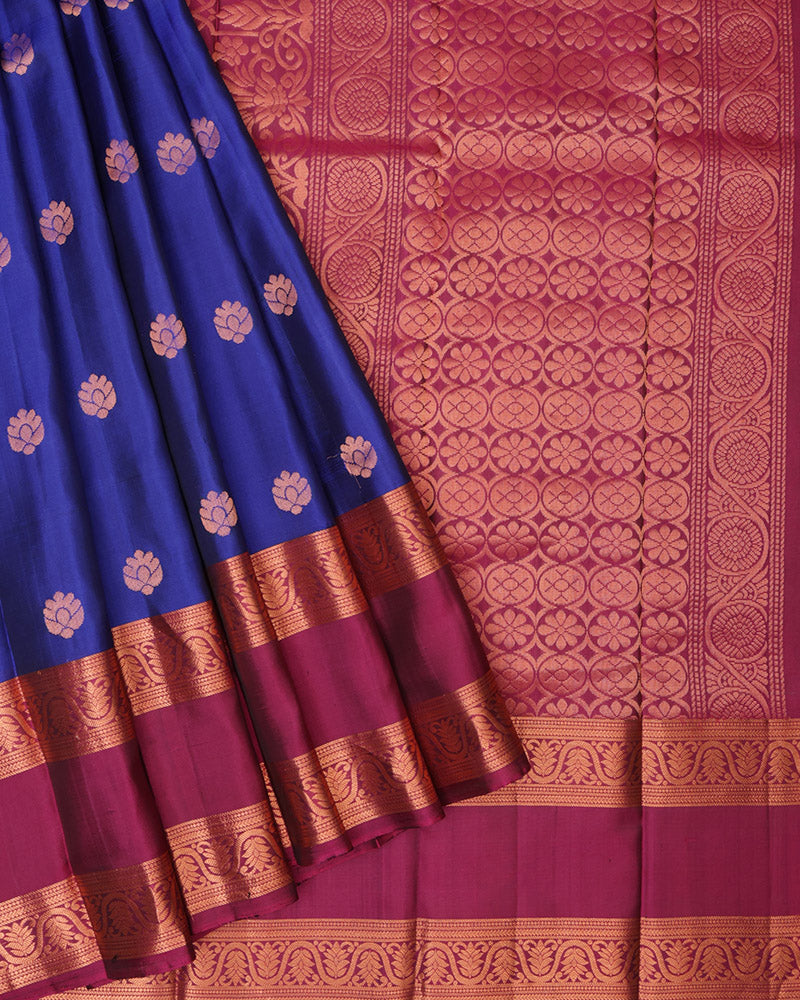 Navy Blue soft silk saree - PattuCheeralu