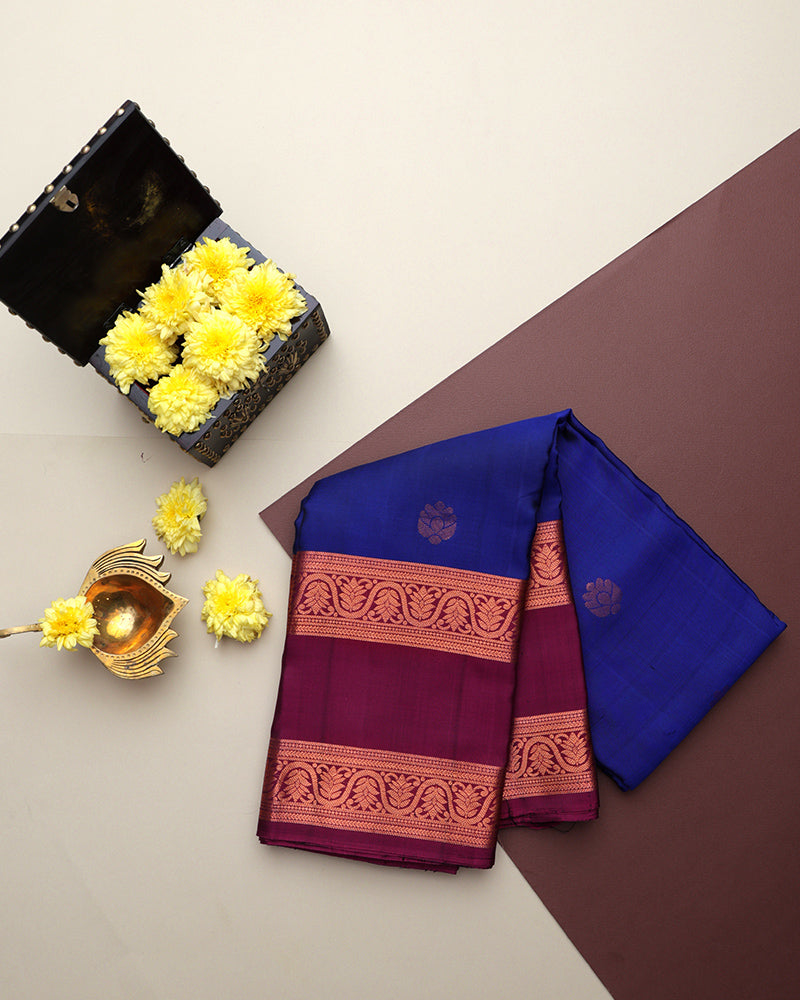 Navy Blue soft silk saree - PattuCheeralu