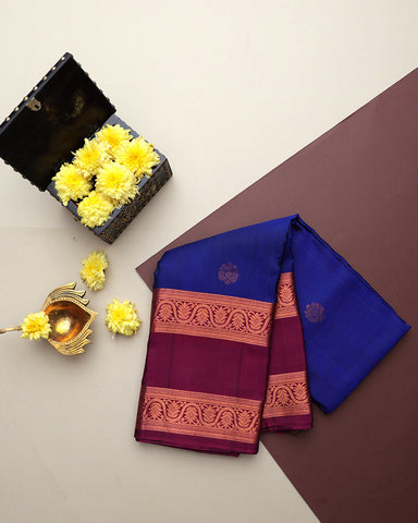 Navy Blue soft silk saree - PattuCheeralu