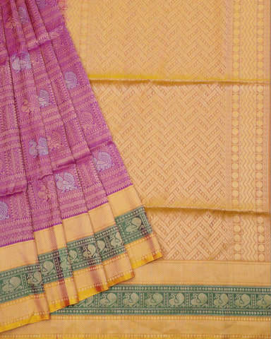 Purple kanjivaram silk saree - PattuCheeralu