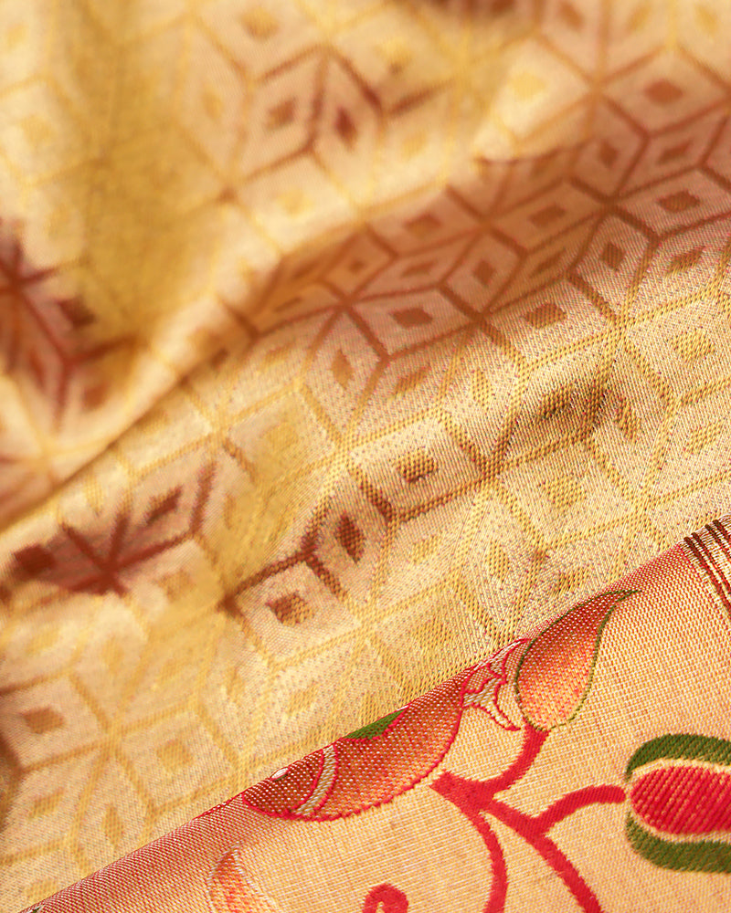 The gold tissue Kanjivaram saree - PattuCheeralu