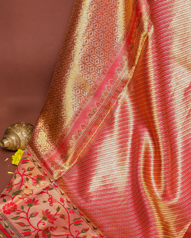 The gold tissue Kanjivaram saree - PattuCheeralu