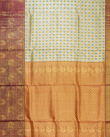 The light blue tissue Kanjivaram saree - PattuCheeralu