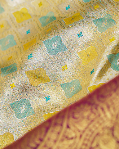 The light blue tissue Kanjivaram saree - PattuCheeralu