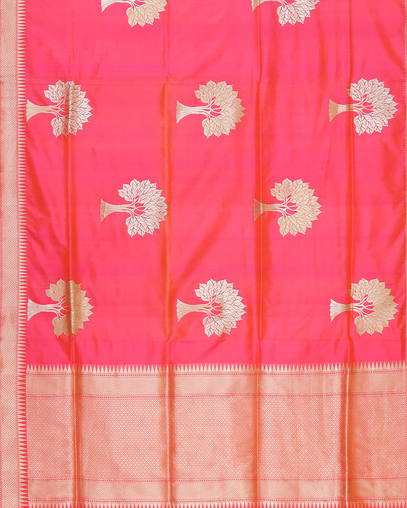Pink katan silk saree - PattuCheeralu