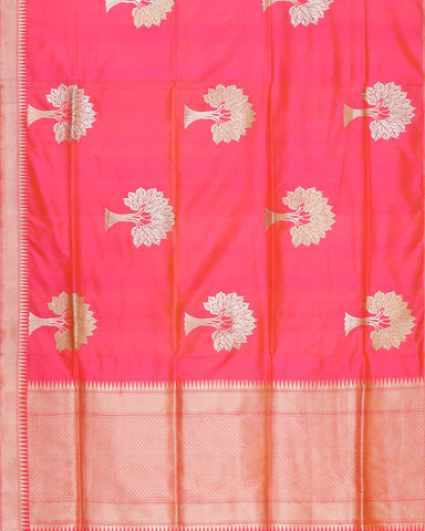 Pink katan silk saree - PattuCheeralu