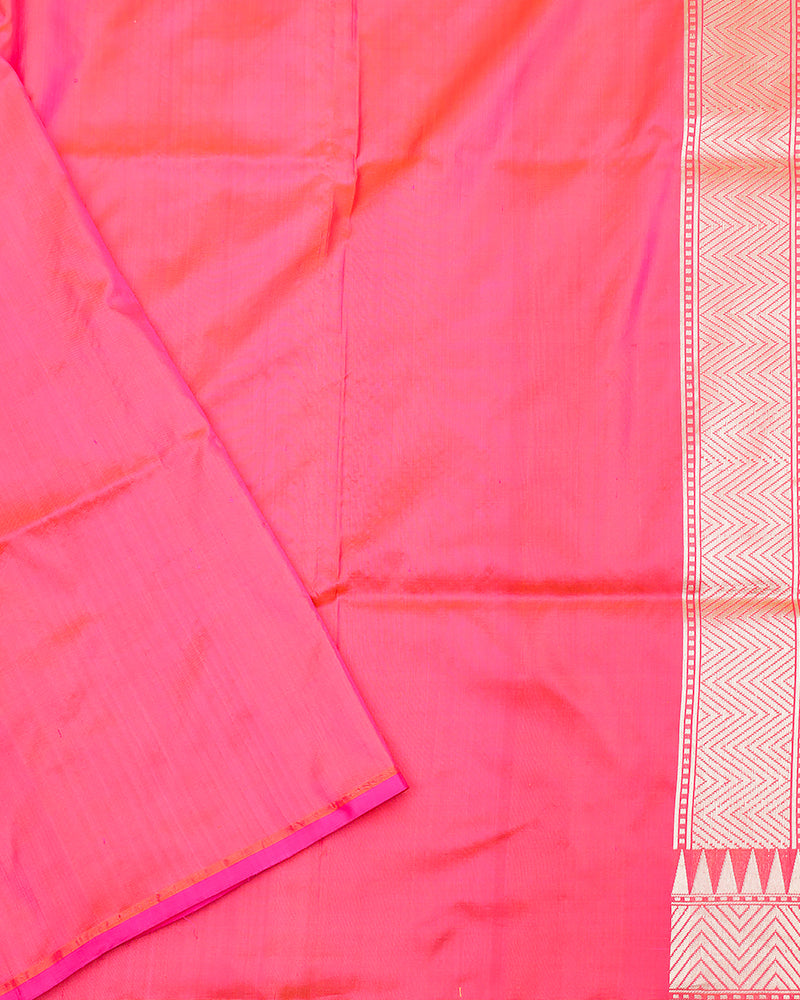 Pink katan silk saree - PattuCheeralu