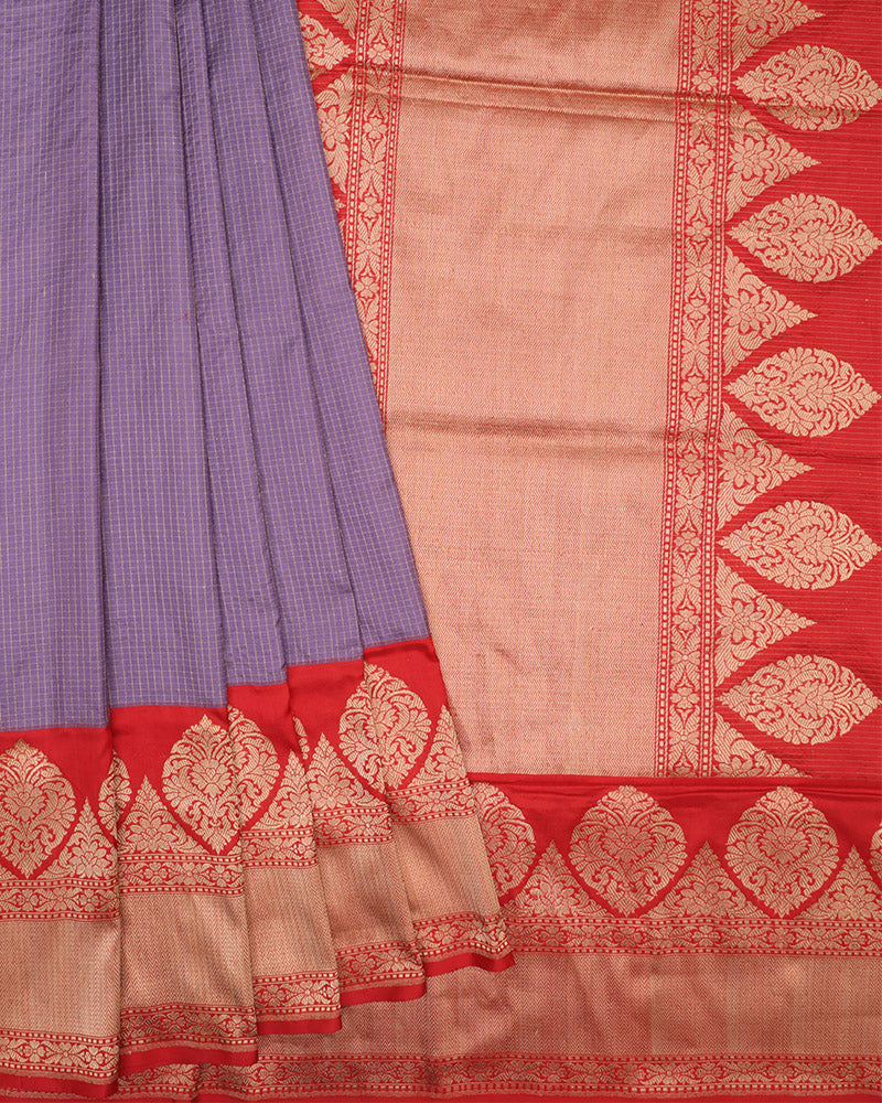 Lavender Katan Banarasi Silk Saree - PattuCheeralu