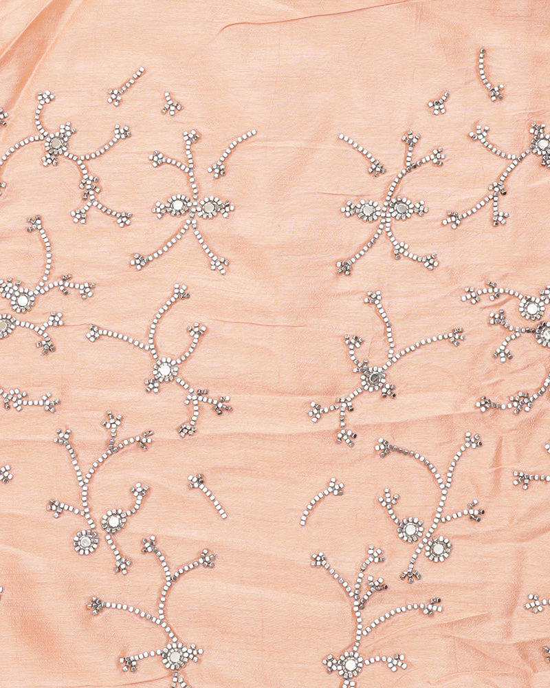 Onion pink Crepe silk saree - PattuCheeralu