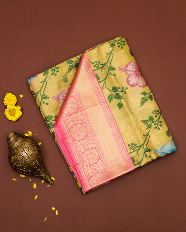The gold tissue Kanjivaram saree - PattuCheeralu